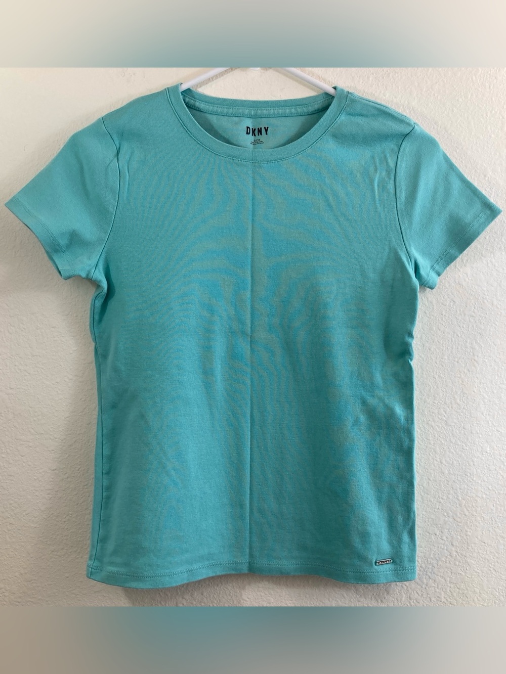 DKNY Turquoise Crew Neck T-Shirt Size S Short Sleeve Tee